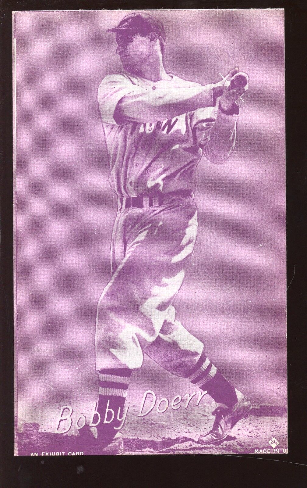 1953 Canadian Exhibit Baseball Card #24 Bobby Doerr NRMT