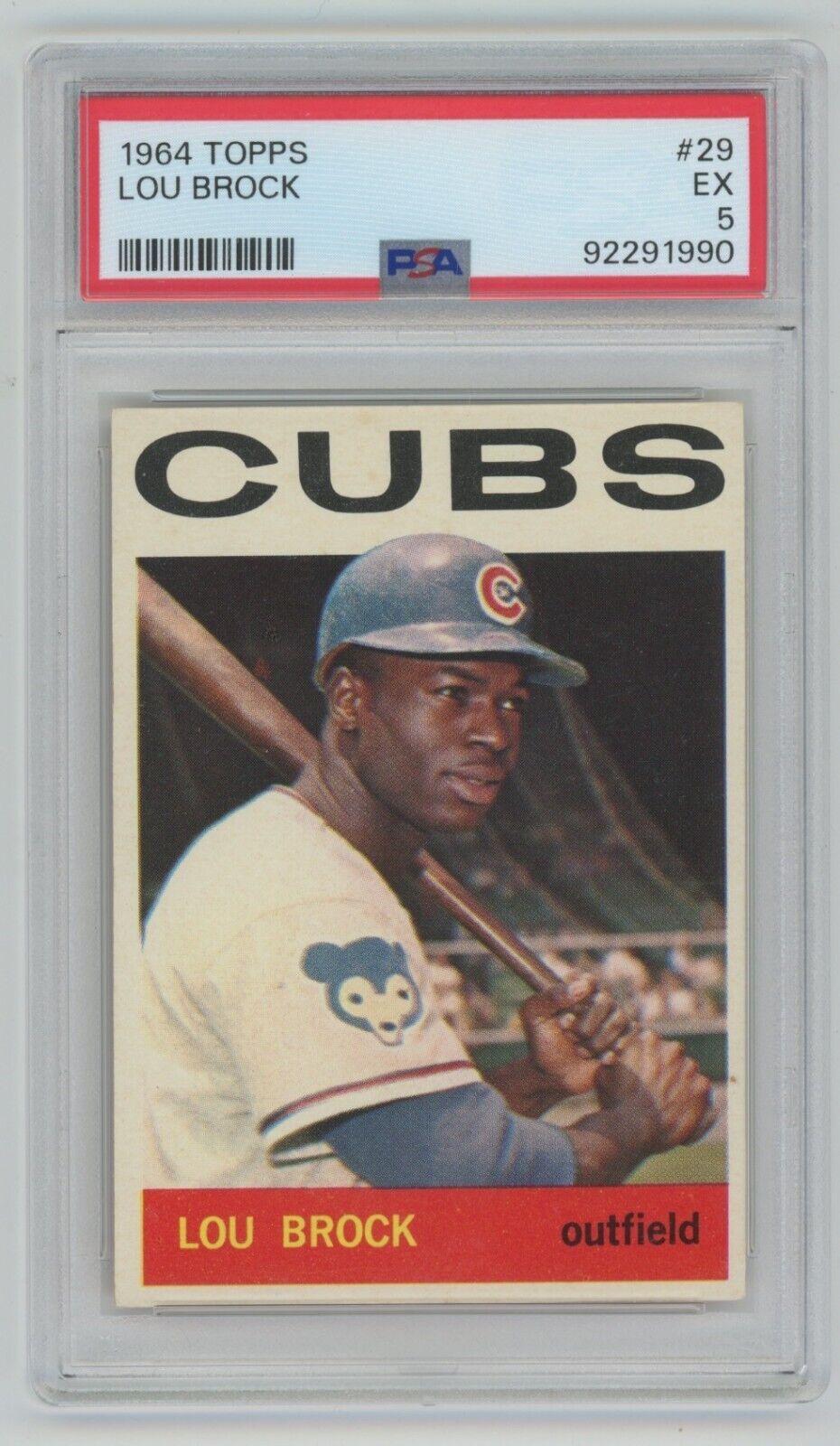 Lou Brock  1964 Topps Card #29 • PSA 5 EX