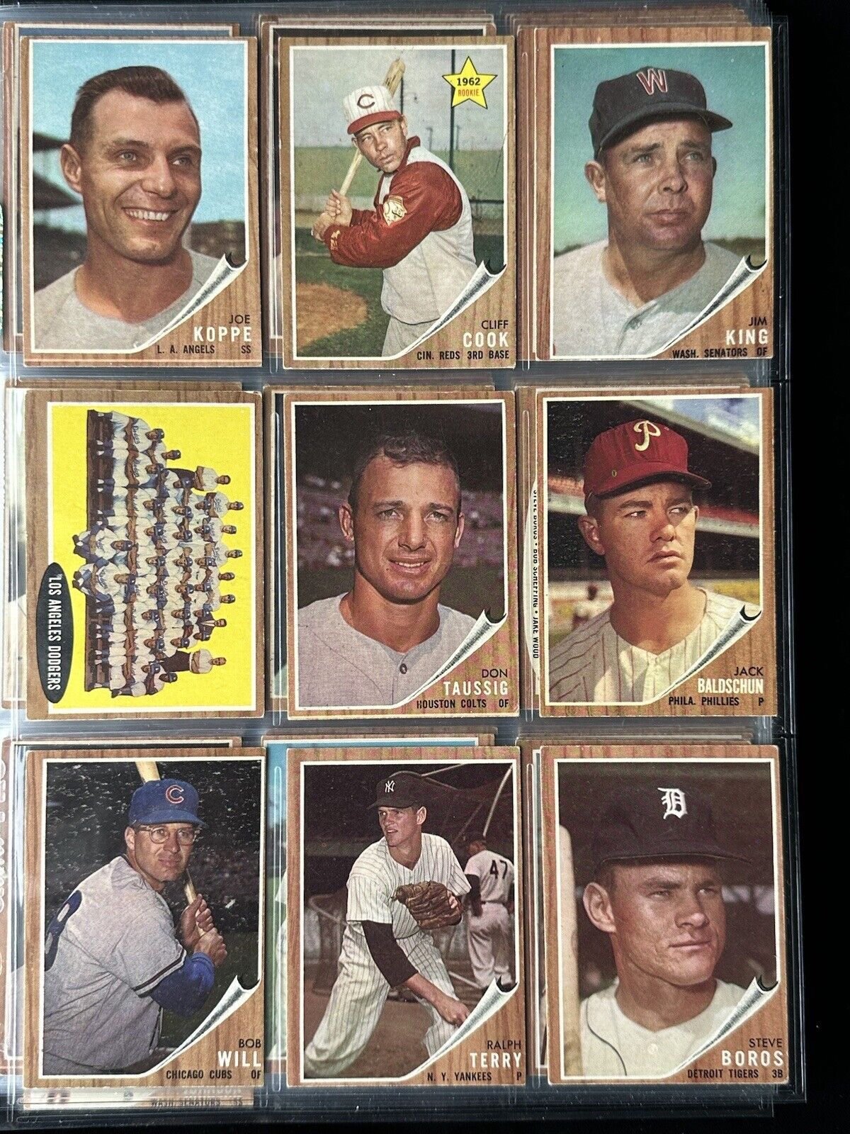 1962 Topps Starter Set Lot of 232 Different Baseball Cards w/Semi Stars Weak EX