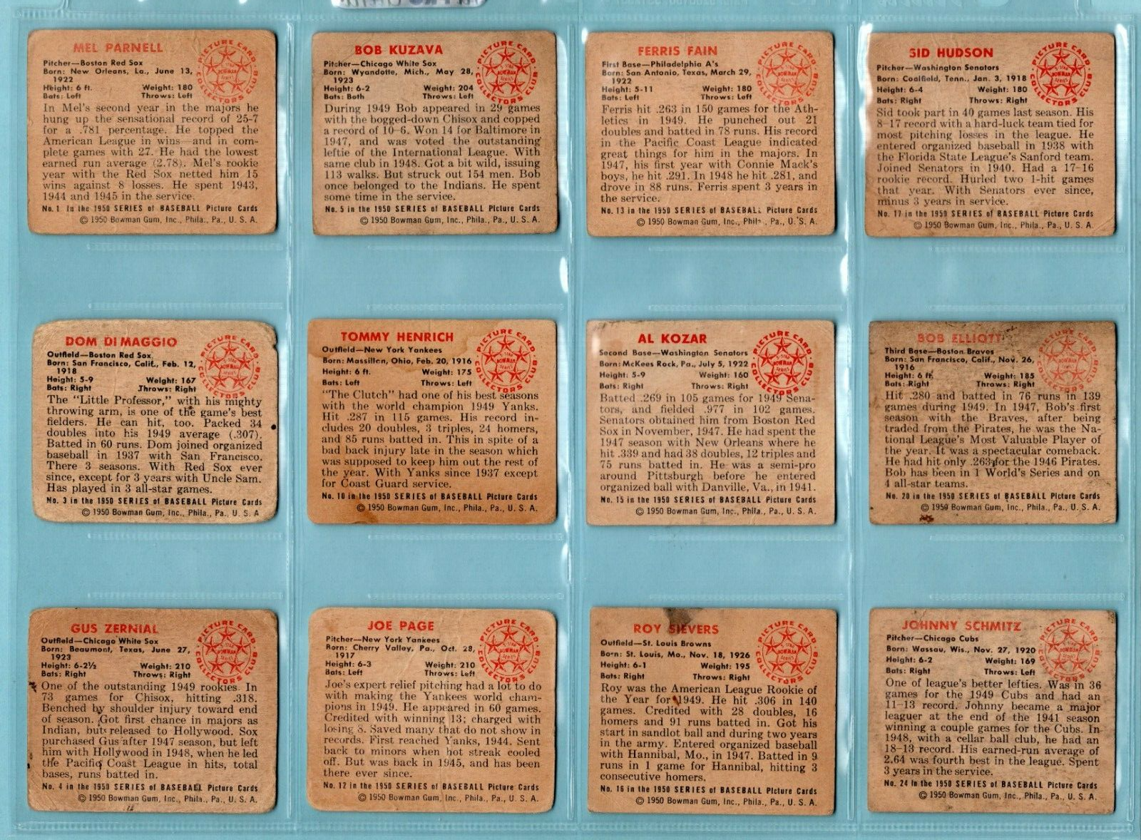 1950 Bowman Starter Set Lot of 107 Different Baseball Cards Low Grade