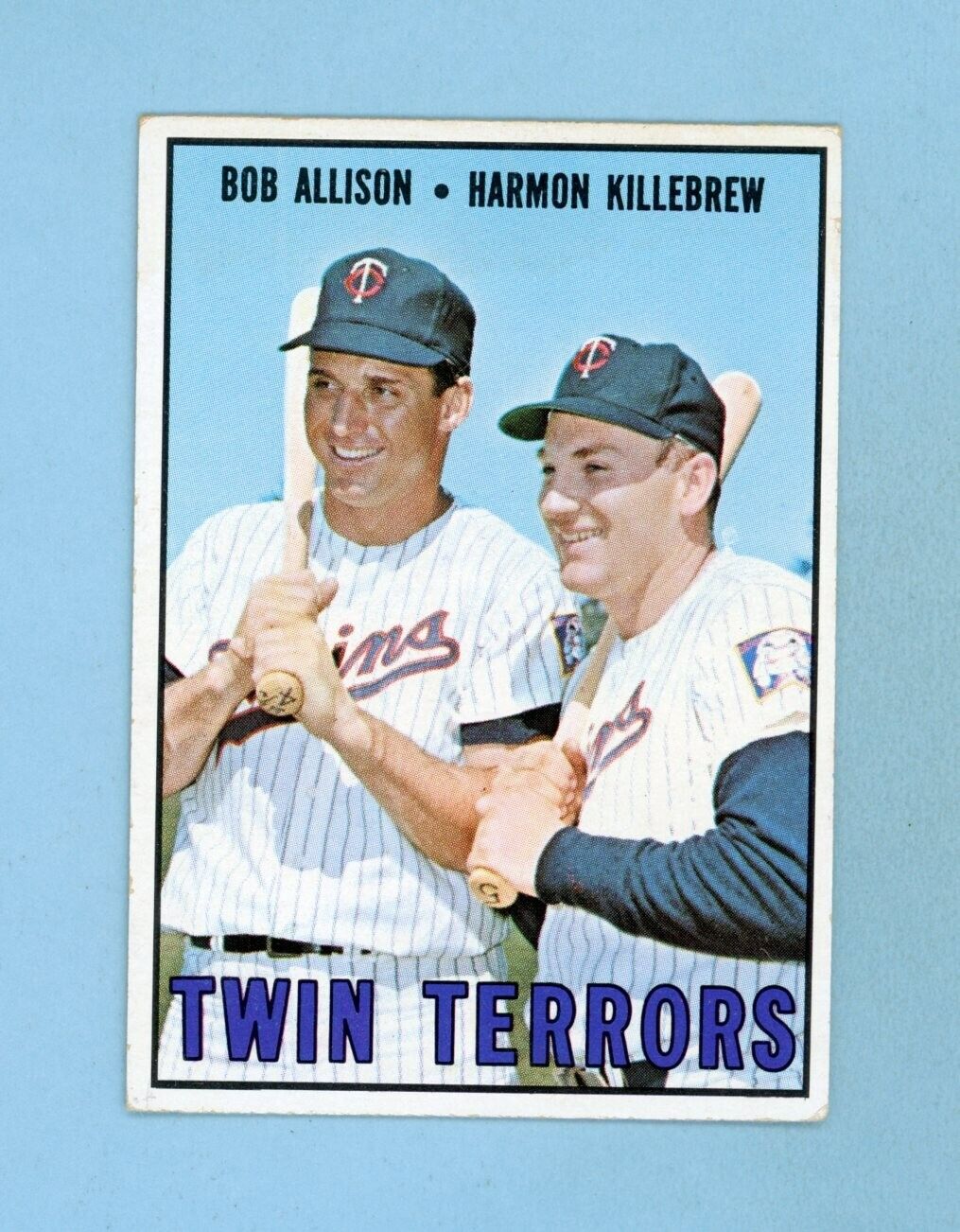 1967 Topps #334 Twin Terrors Killebrew, Allison Minnesota Twins Baseball Card EX