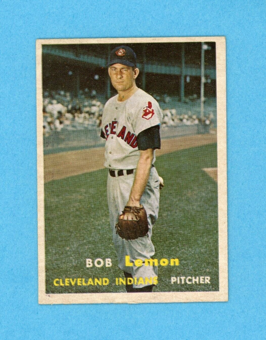 1957 Topps #120 Bob Lemon Cleveland Indians Baseball Card Ex+ - Ex/Mt