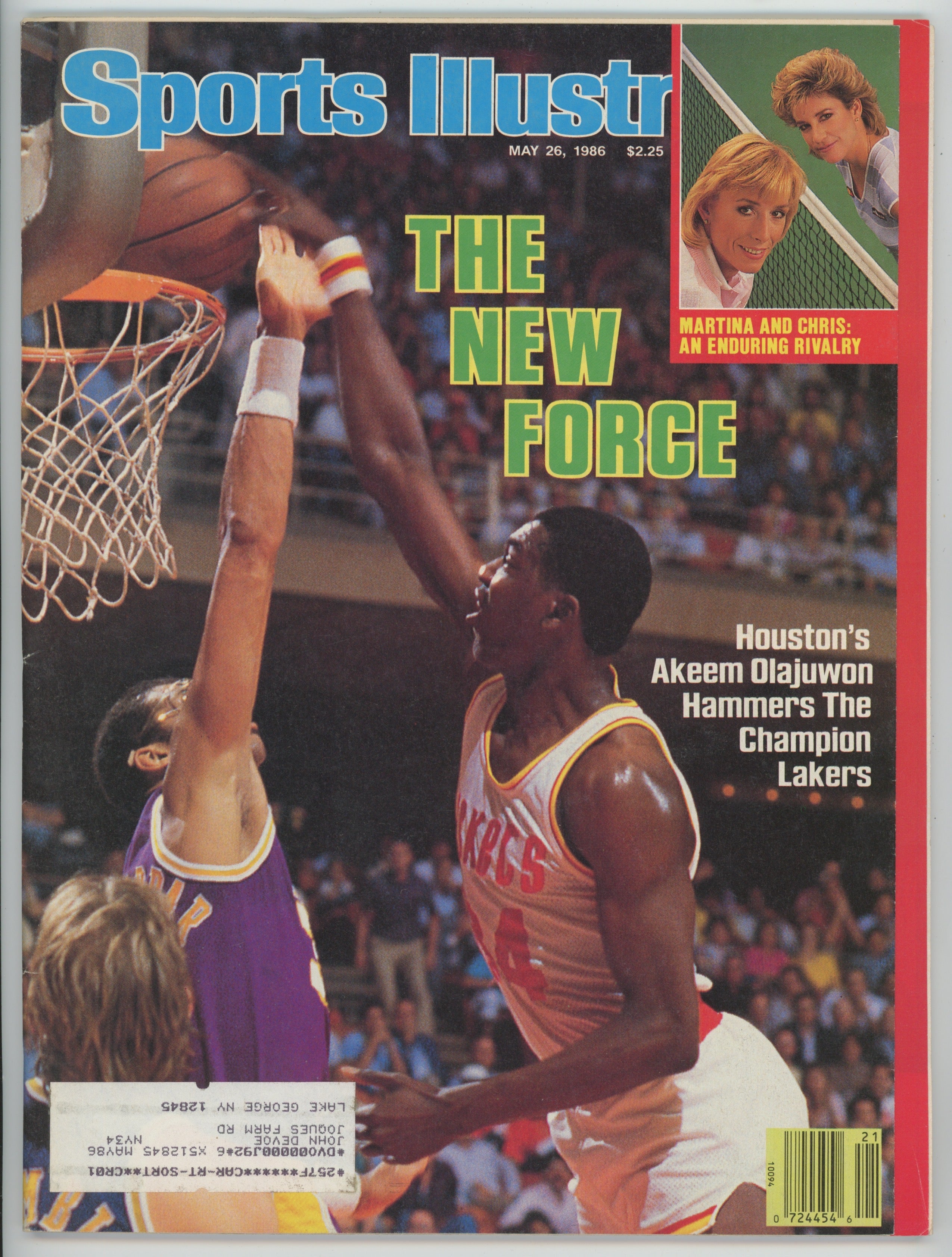 Akeem Olajuwon Houston Rockets “The New Force” 5/26/86 EX ML