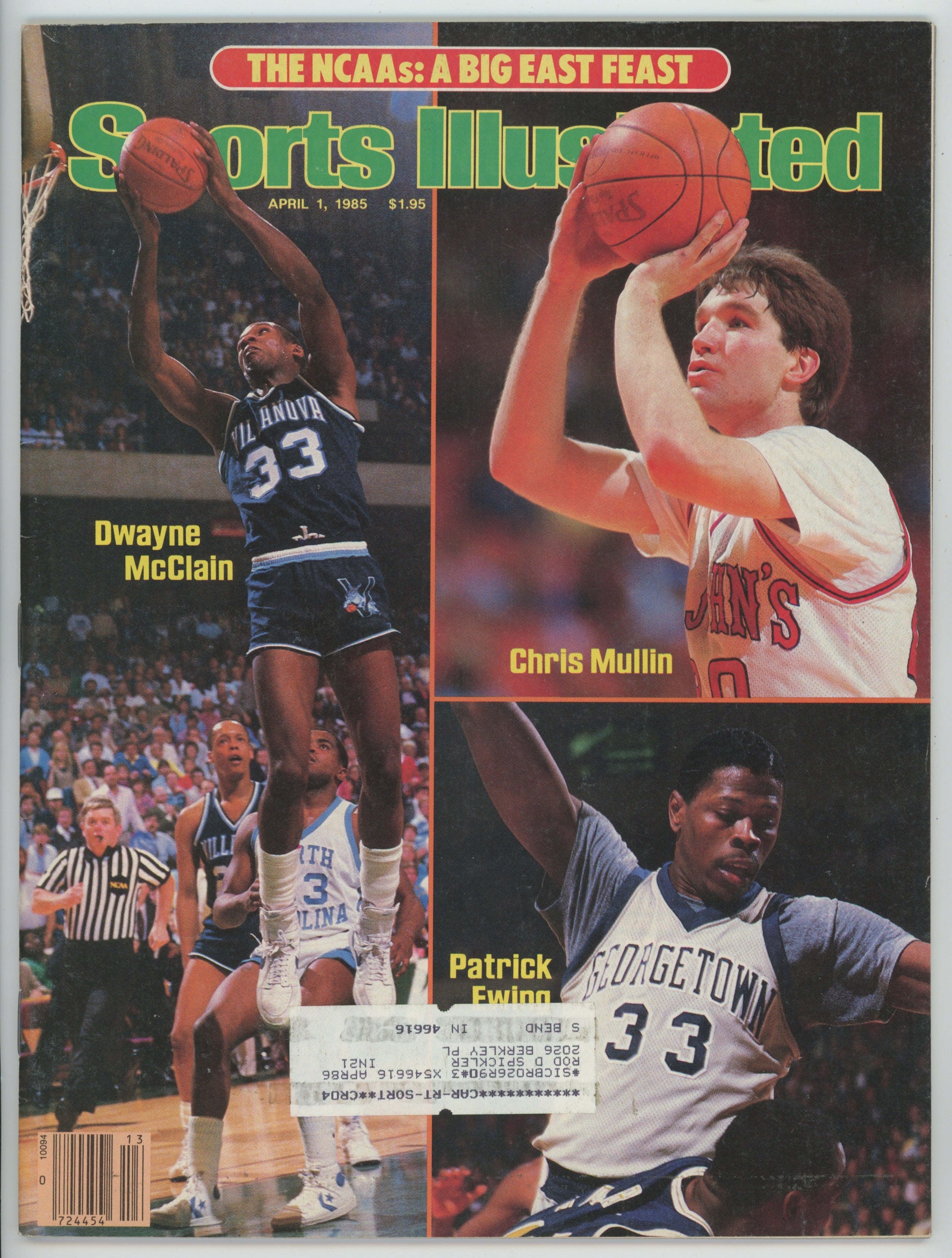 Mullin, Ewing, McClain “The NCAAs: A Big East Feast” 4/1/85 EX ML