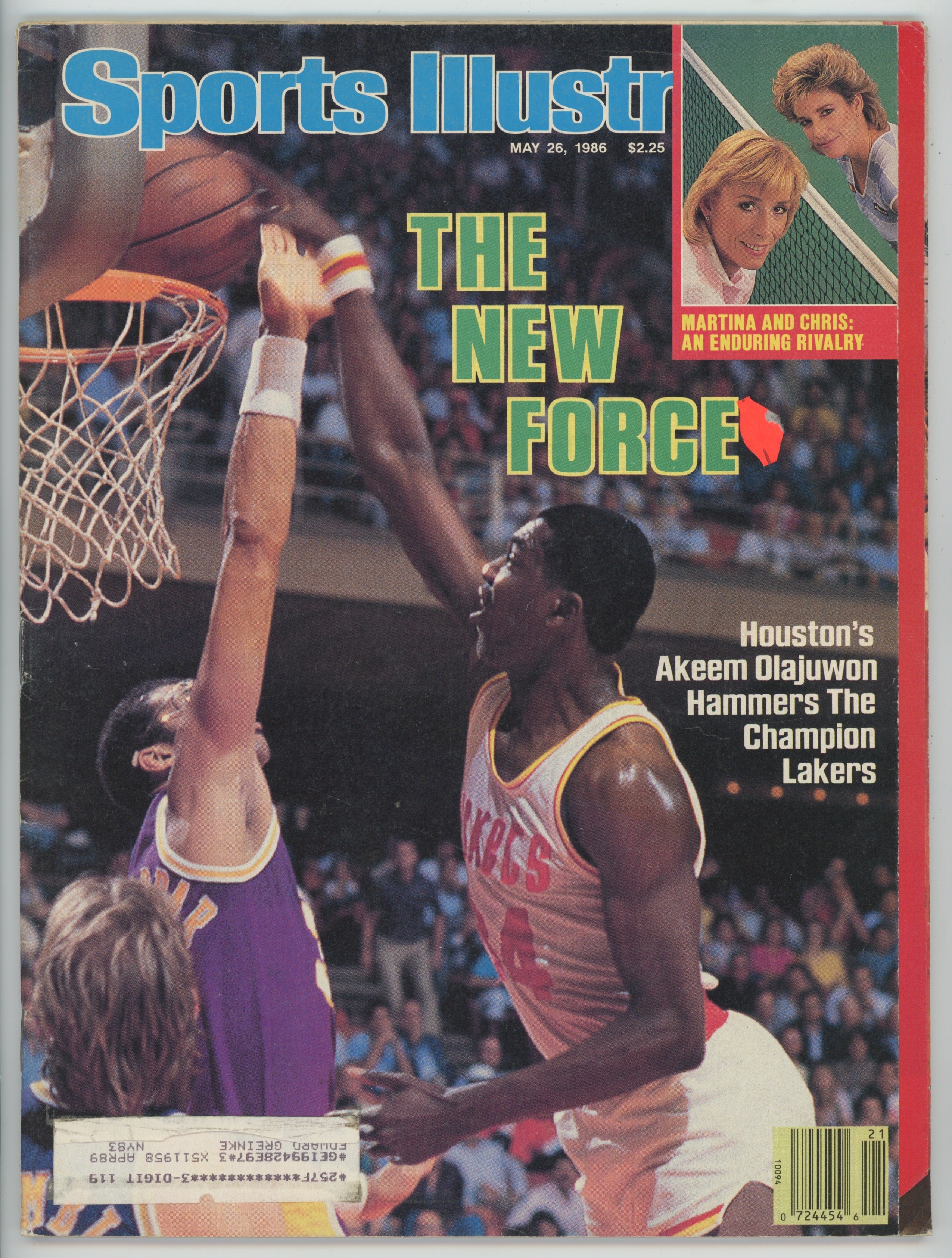 Akeem Olajuwon Houston Rockets “The New Force” 5/26/86 EX ML
