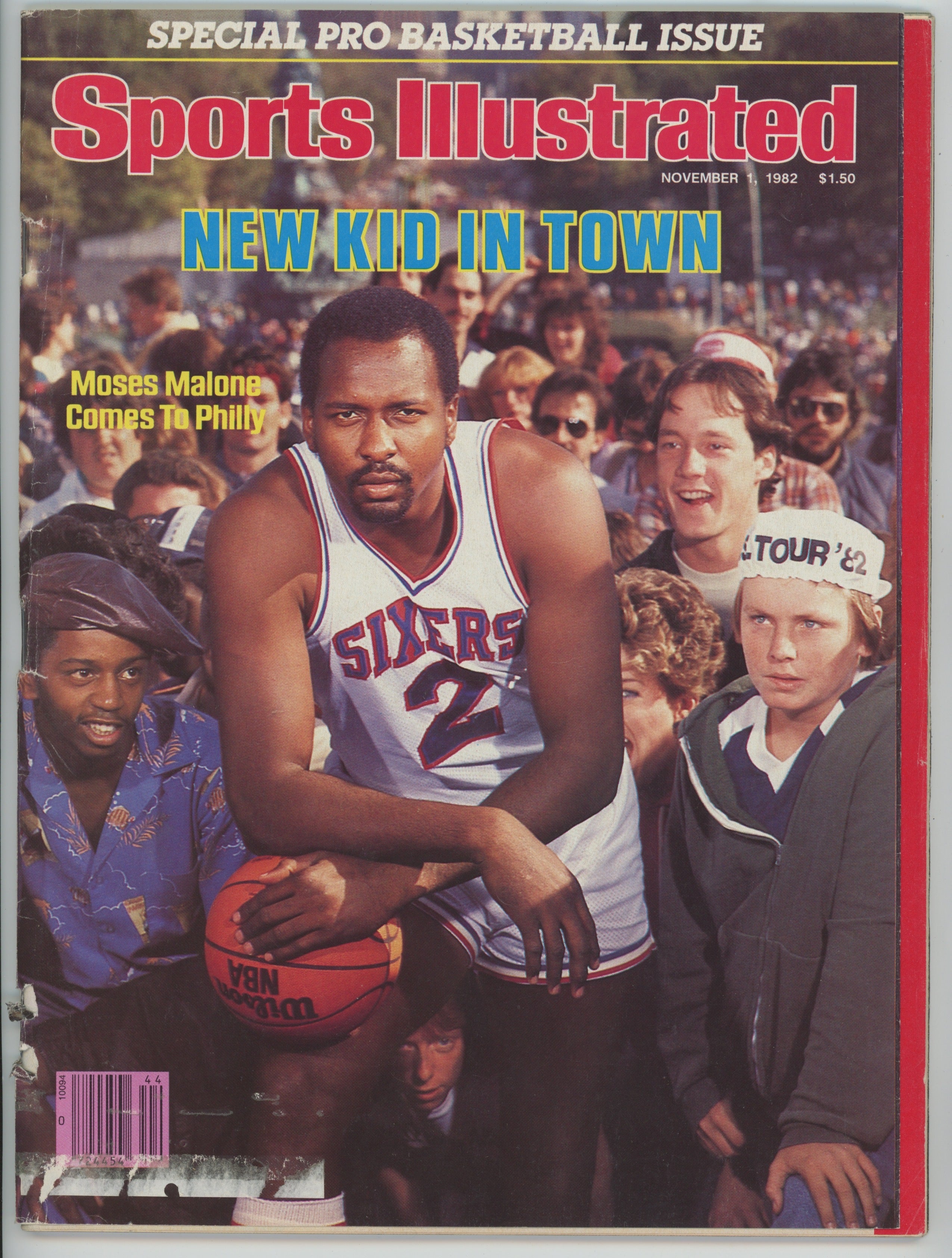 Moses Malone Philadelphia 76ers “New Kid in Town” 11/1/82 EX MLR