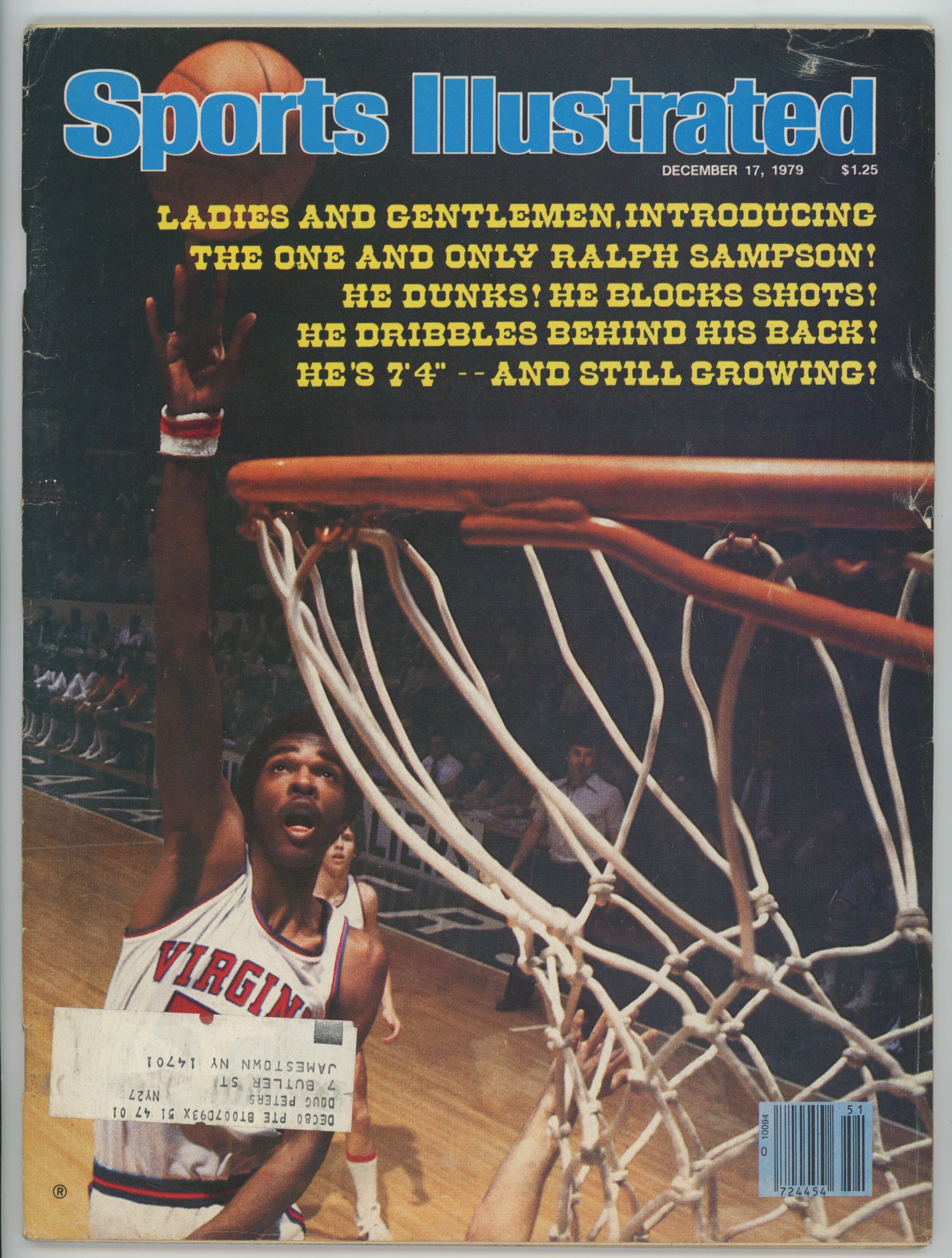 Ralph Sampson Virginia “Introducing The One and Only Ralph Sampson…” 12/17/79 EX ML