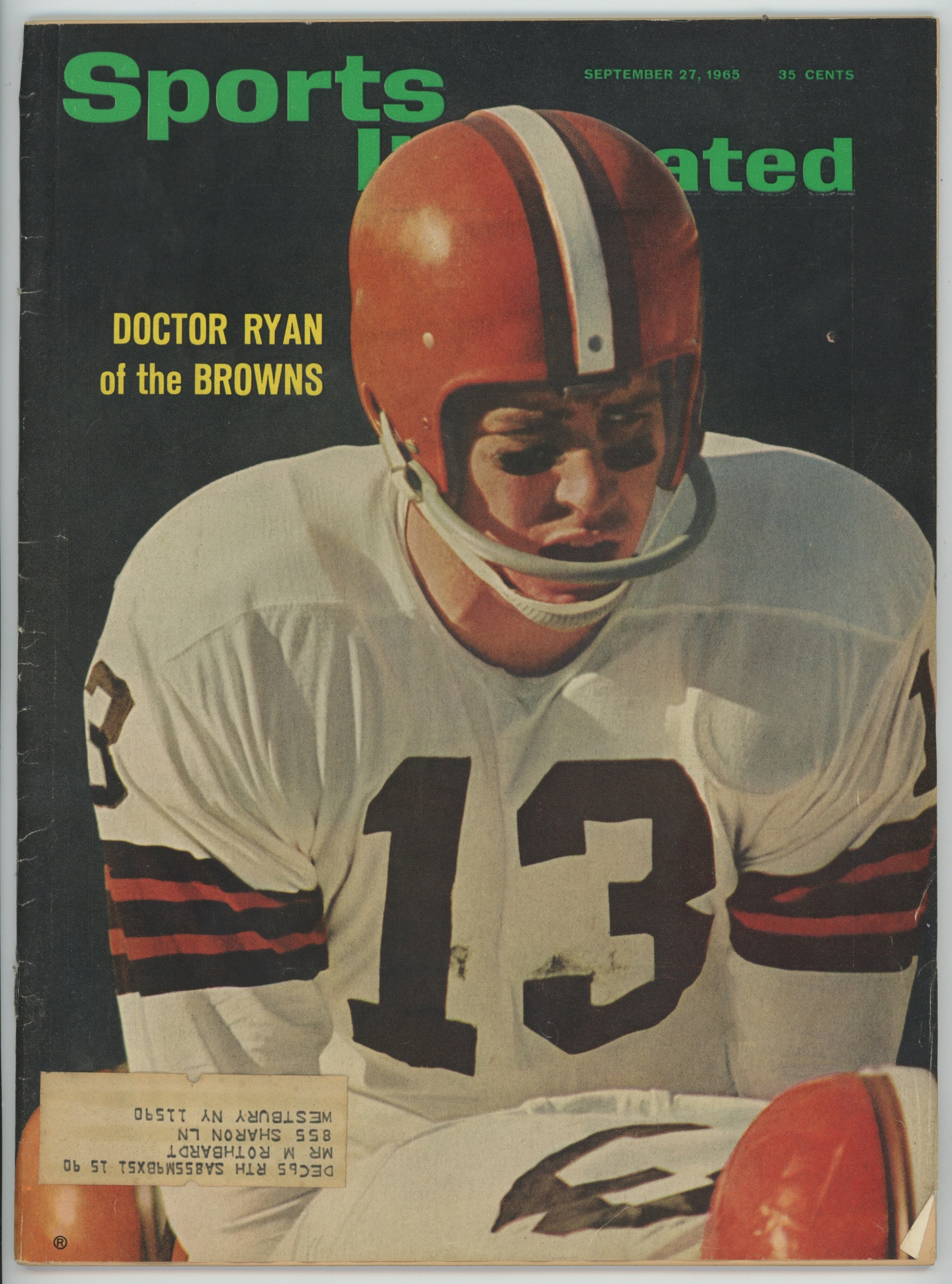 Frank Ryan Cleveland Browns “Doctor Ryan of the Browns” 9/27/65 EX ML
