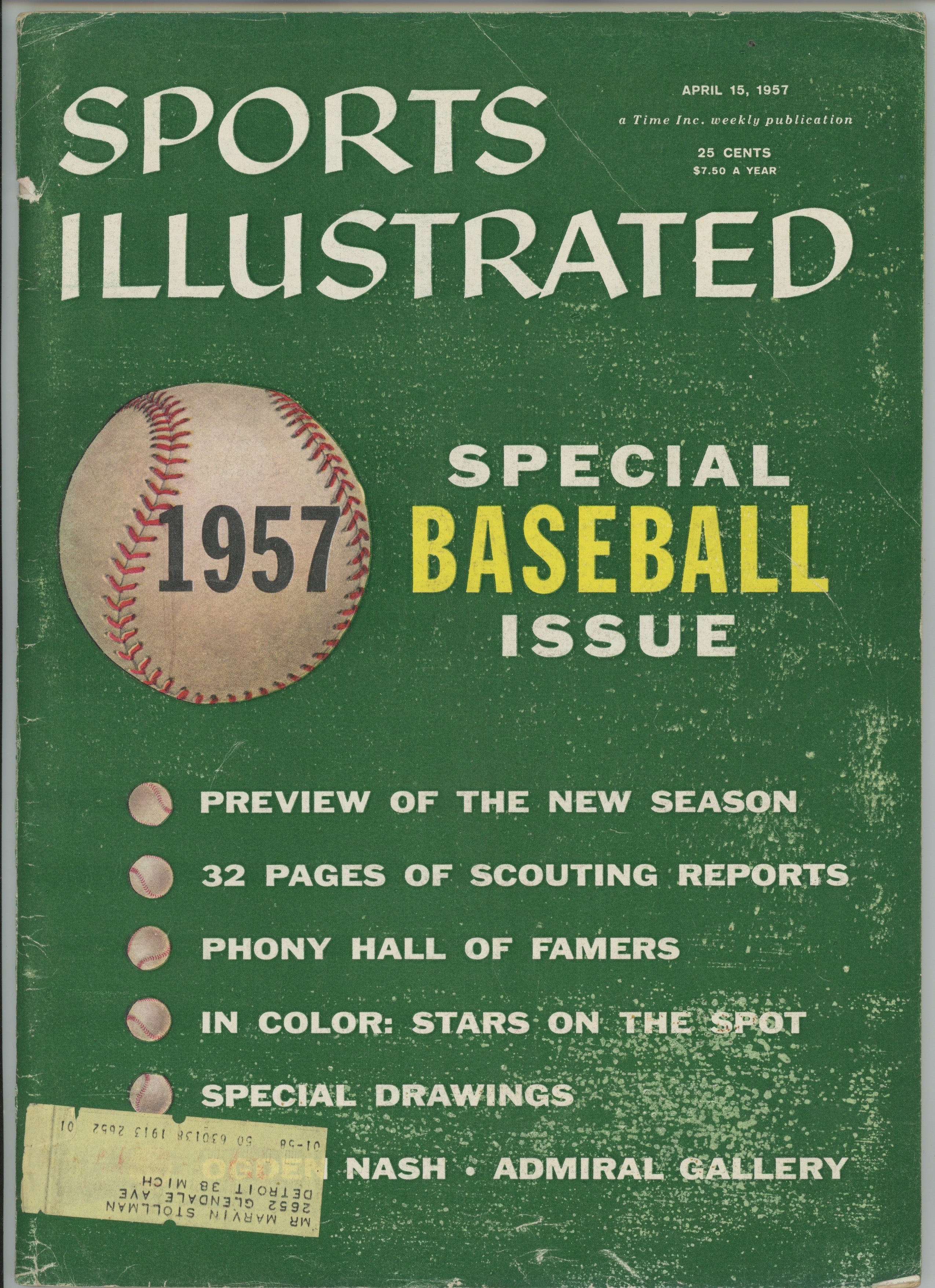 1957 Special Baseball Issue “Preview of the New Season” 4/15/57 EX ML