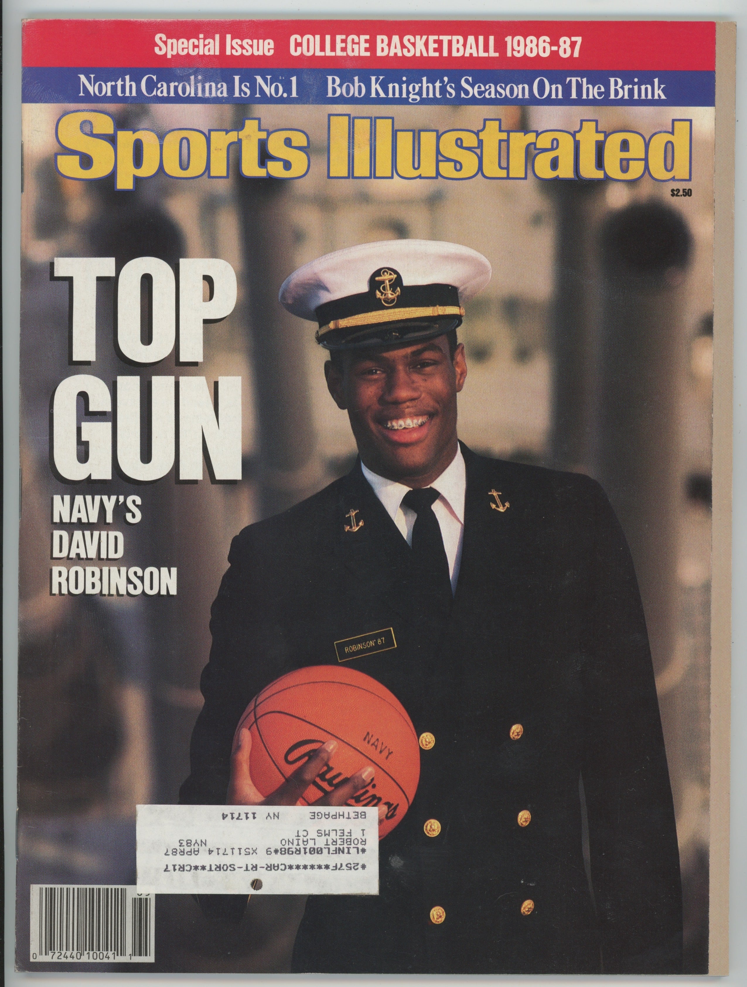 David Robinson Navy “Top Gun” 11/19/86 EX ML