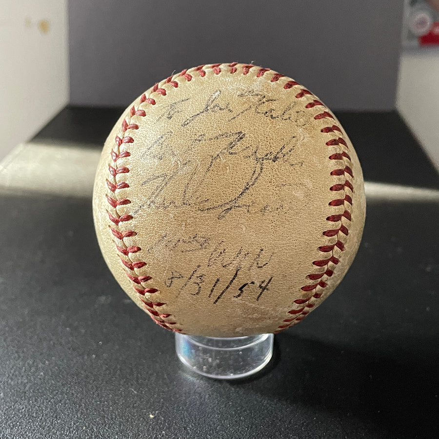 August 31st 1954 Indianapolis Indians Game Used Baseball Herb Score