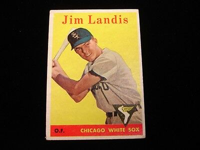 1958 Topps #108 Baseball Card - Jim Landis Yellow Letter Variation - VG-EX