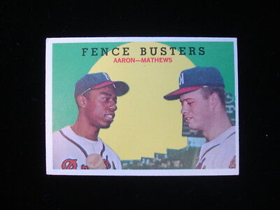 1959 Topps Fence Busters - Aaron and Mathews #212 EX+