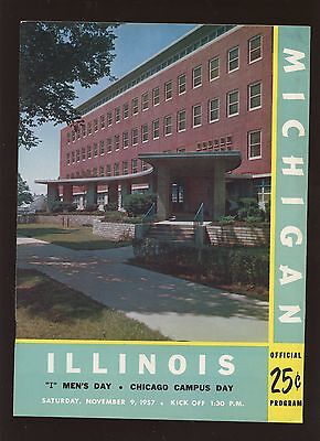 1957 NCAA Football Program Michigan at Illinois EXMT