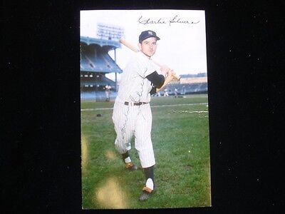 1952-55 Dormand #119 Postcard Charlie Silvera Autographed B&E Hologram