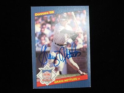 1986 Donruss Jumbo Autographed Card - Graig Nettles - B&E Holo - EX/MT