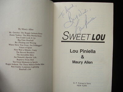 1986 Sweet Lou Hardcover Autographed by Lou Piniella B & E Hologram