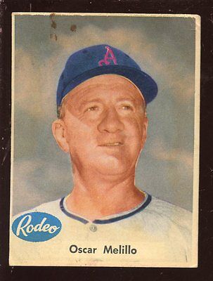 1955 Rodeo Meat Kansas City Athletics Baseball Card Oscar Melillo