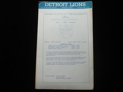 1961 Detroit Lions Football Training Camp Informational Media Guide EX