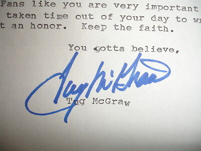 1983 Tug McGraw Autographed Letter - PSA/DNA