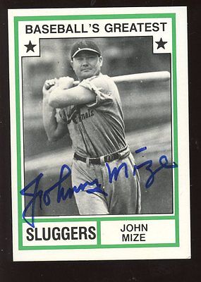 1982 TCMA Baseball Card John Mize Autographed NRMT Hologram