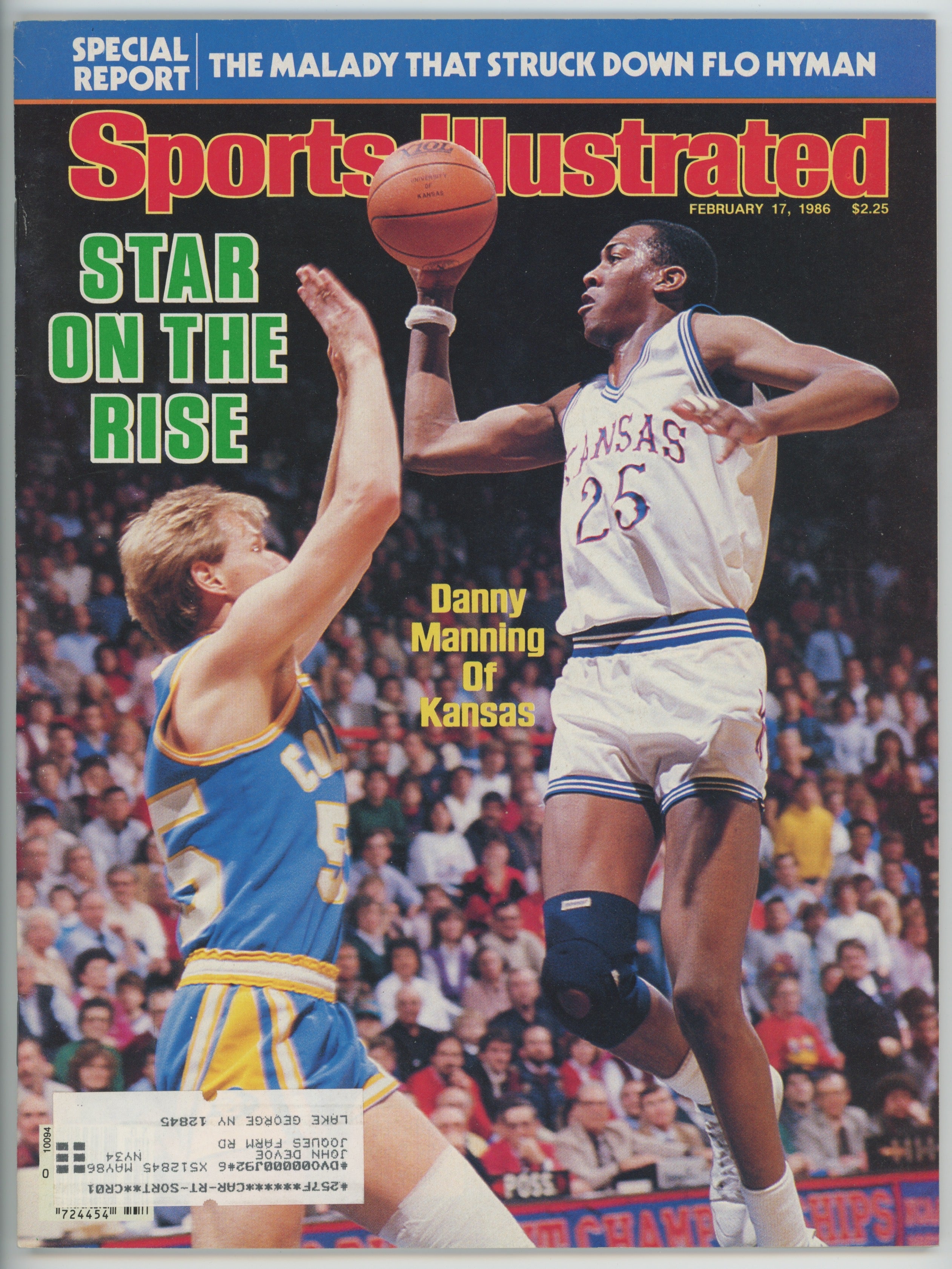 Danny Manning “Star on the Rise" 2/17/86 EX ML