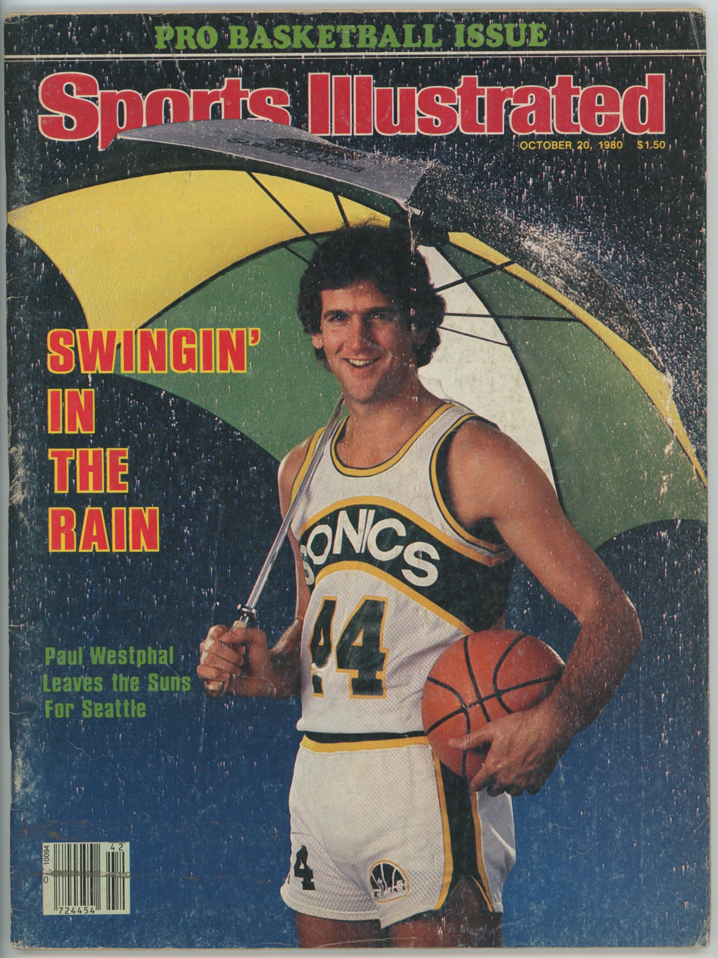 Paul Westphal Pro Basketball Issue “Swingin’ in the Rain" 10/20/80 VG-EX ML