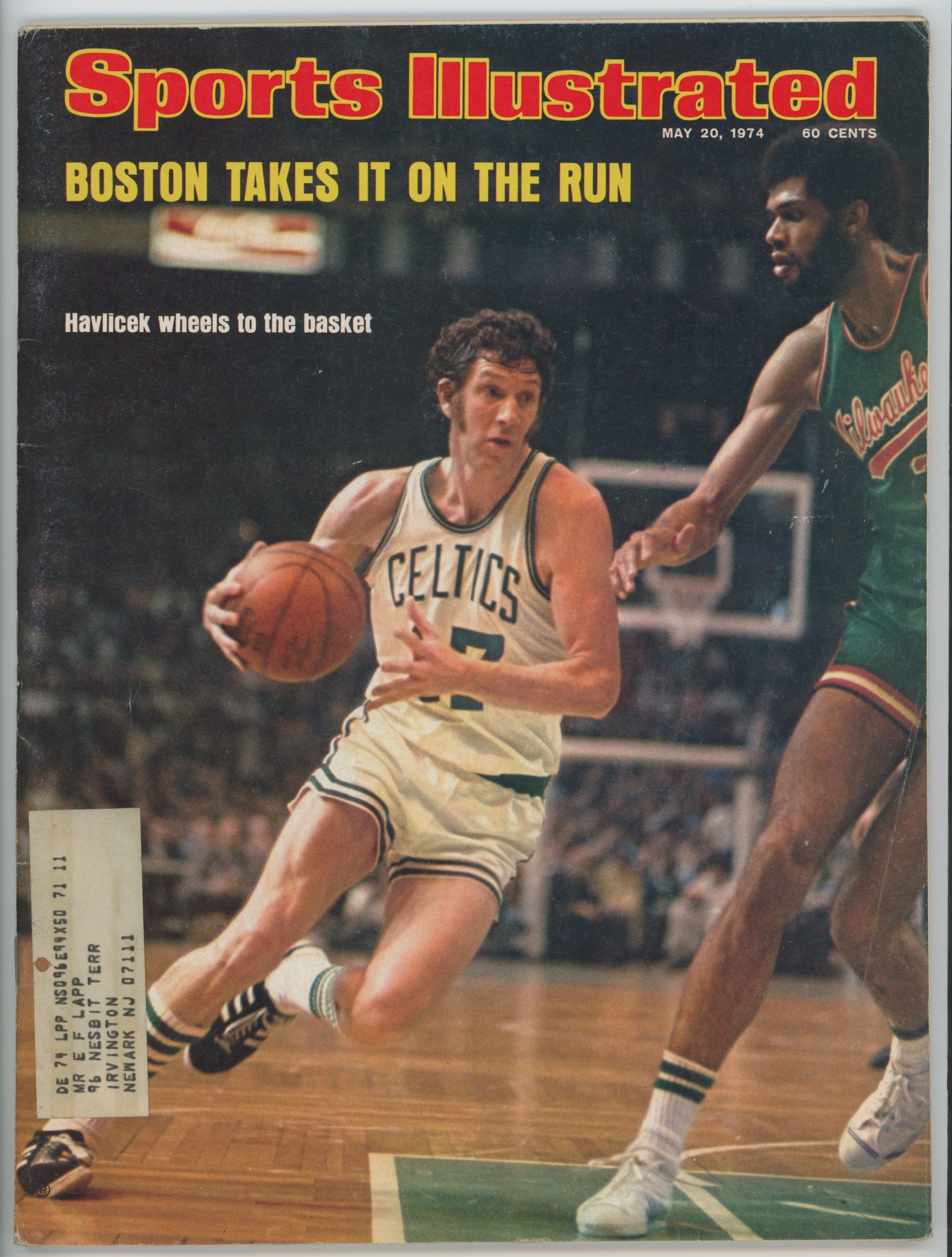 John Havlicek & Kareem Abdul Jabbar “Boston Takes it on the Run” 5/20/74 VG-EX ML