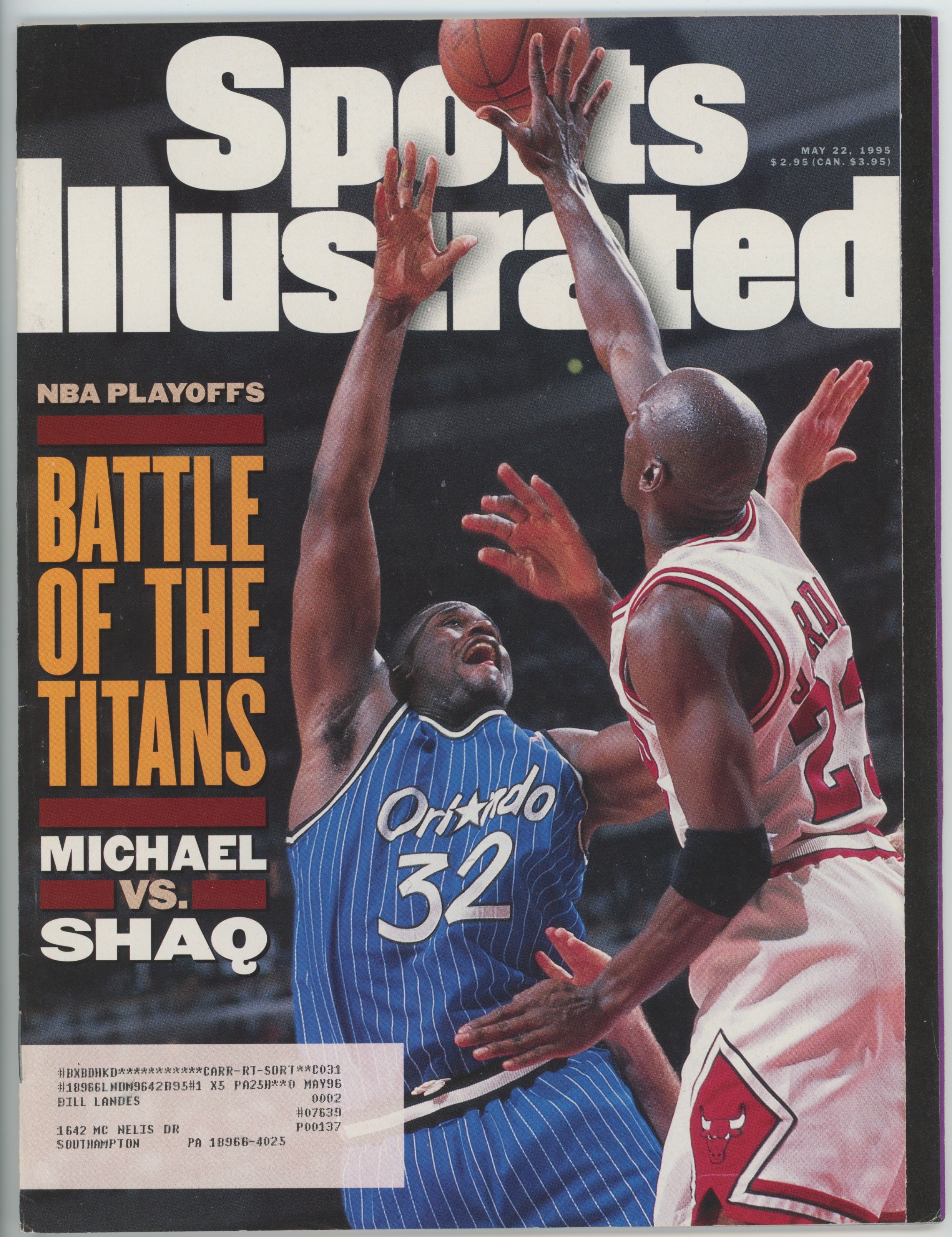 Michael Jordan & Shaquille O’Neal “The NBA Playoffs” 5/22/95 EX ML