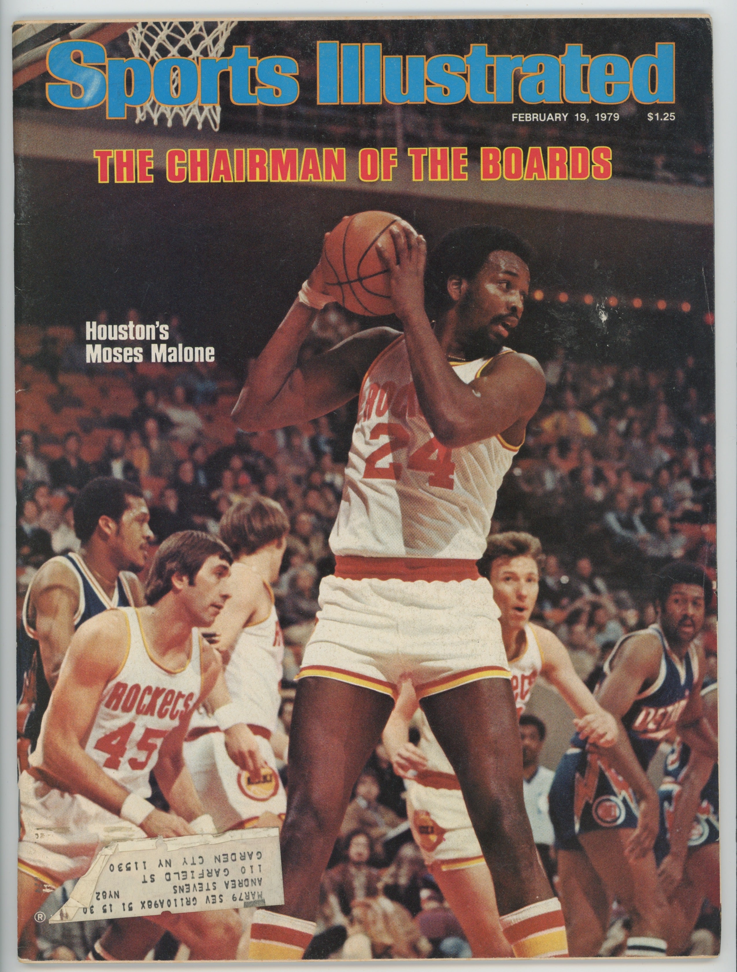 Moses Malone Houston Rockets “The Chairman of the Boards” 2/19/79 EX ML