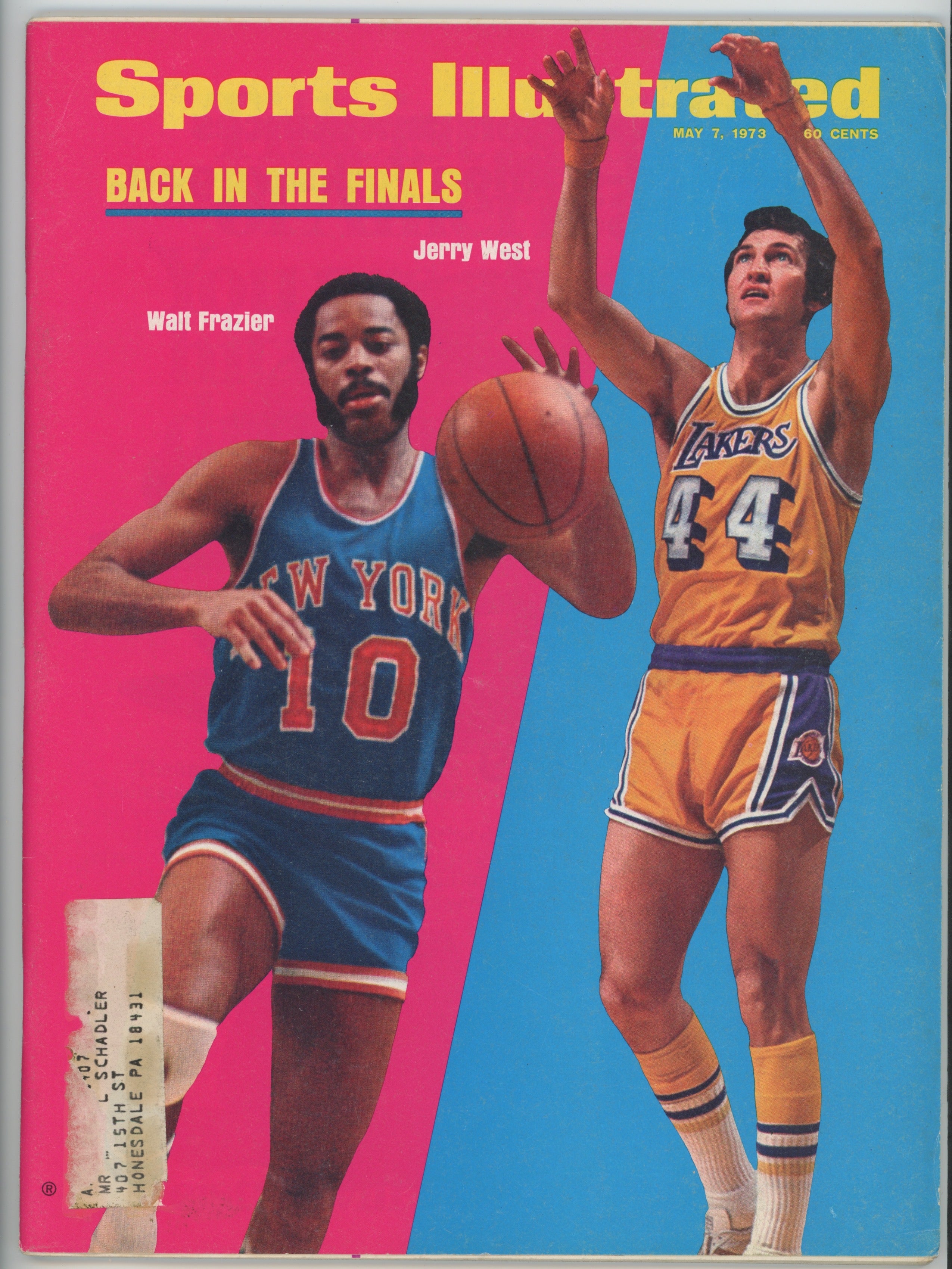 Jerry West Lakers & Walt “Clyde” Frazier Knicks “Back in the Finals” 1/26/70 EX ML