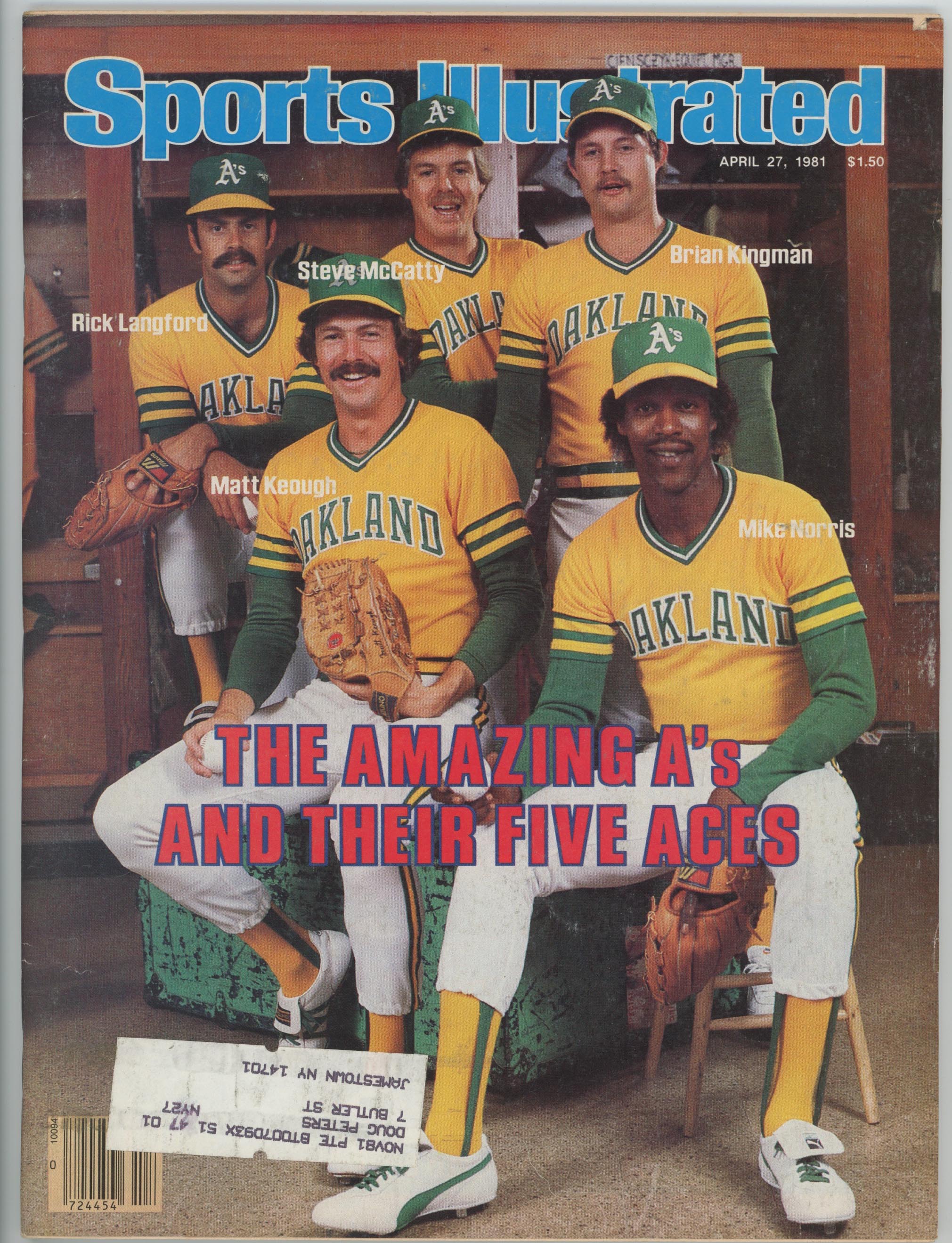 Oakland A’s Pitchers “The Amazing A’s and their Five Aces” 4/27/81 EX ML