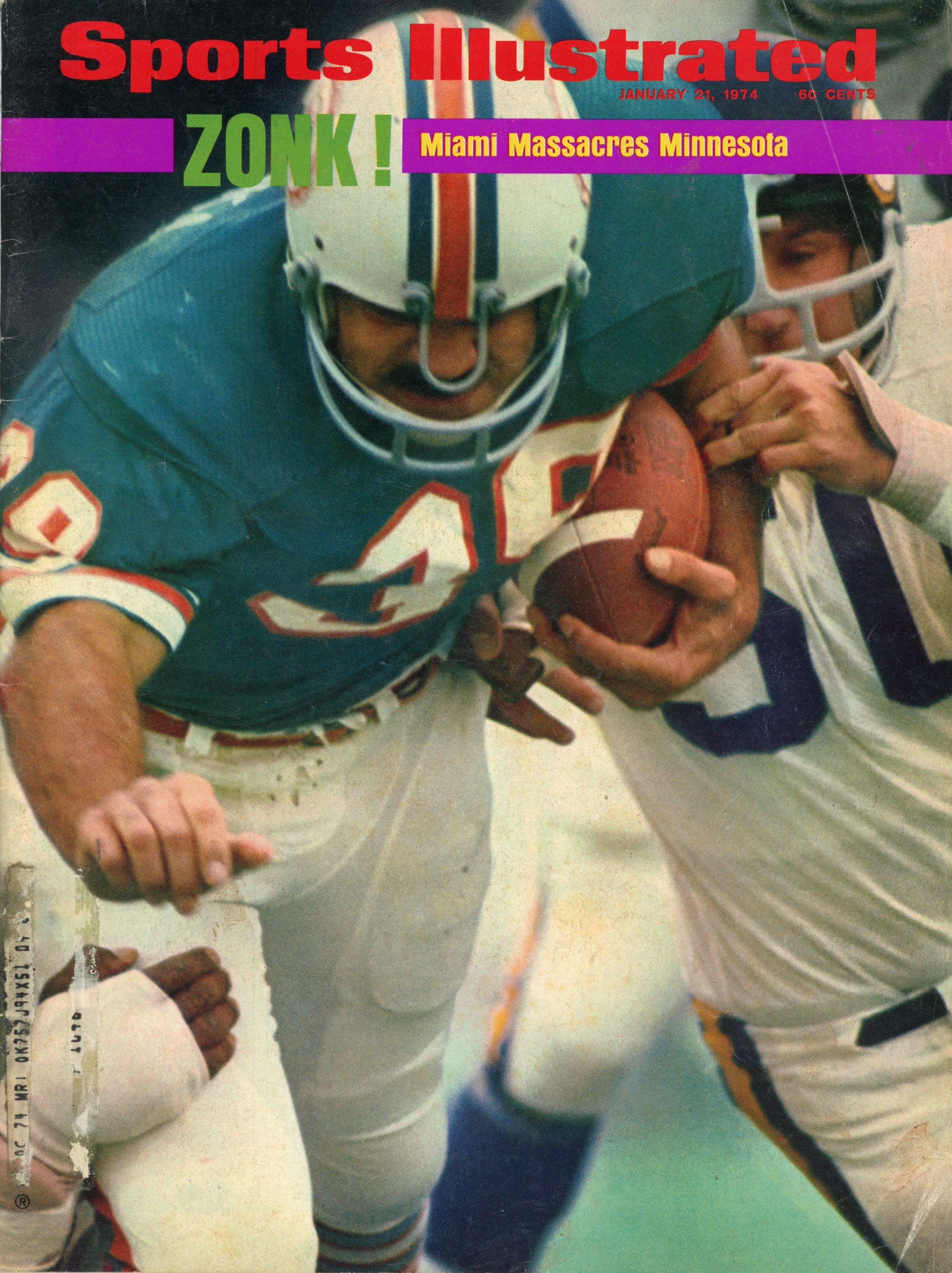 Larry Csonka Miami Dolphins “Zonk! Miami Massacres Minnesota” 1/21/74 EX ML