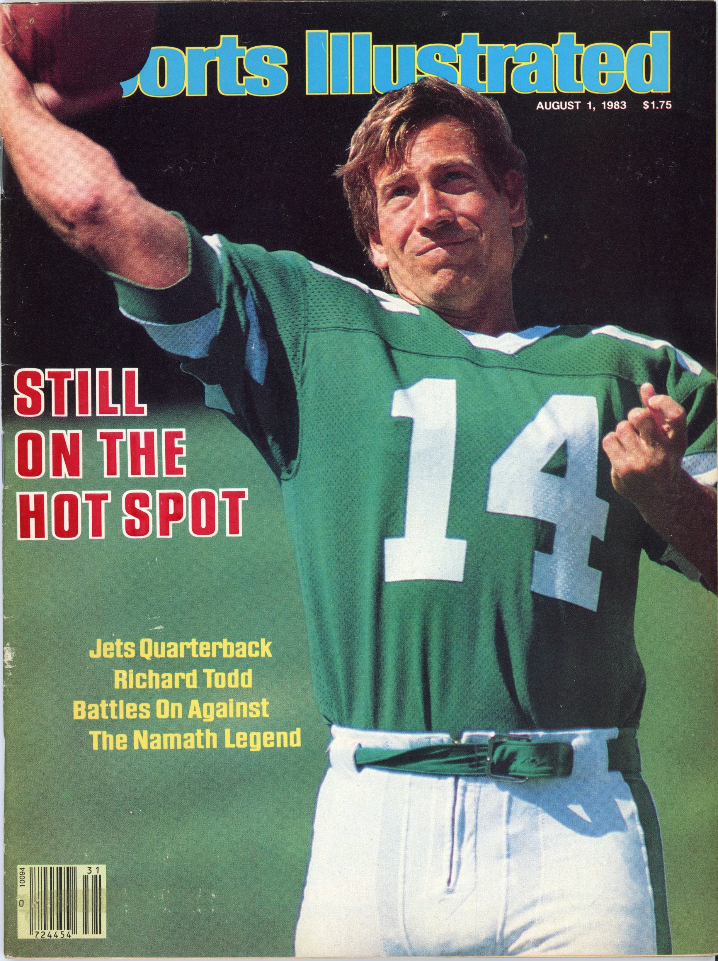 Richard Todd NY Jets “Still on the Hot Spot” 8/1/83 EX MLR