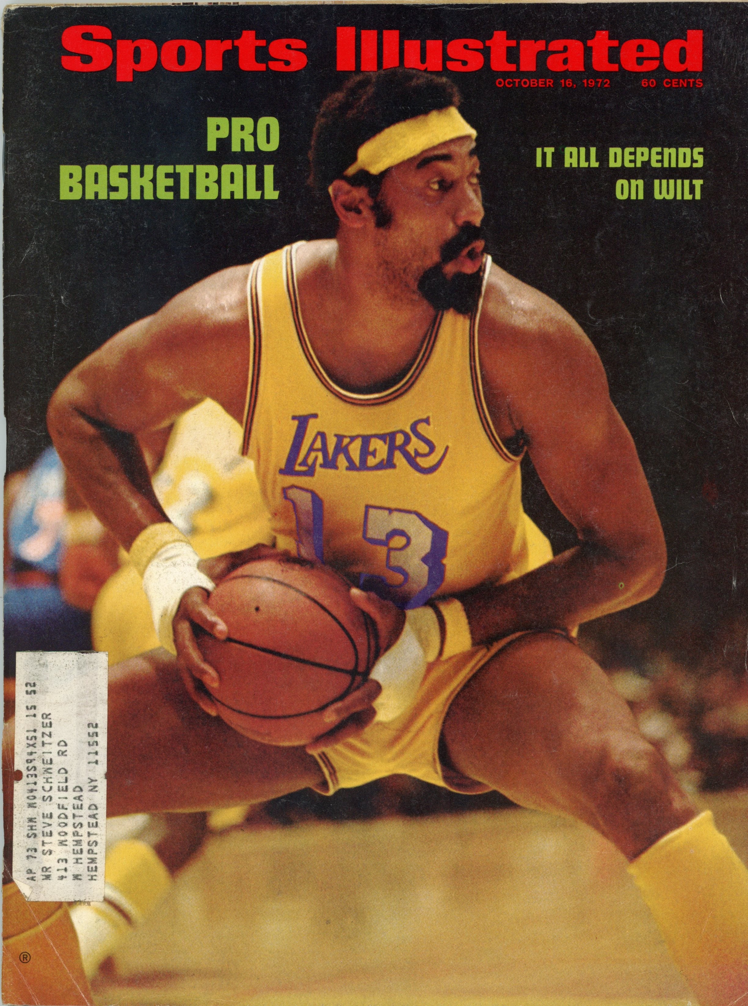 Wilt Chamberlain LA Lakers  “It All Depends on Wilt” 10/16/72 EX ML