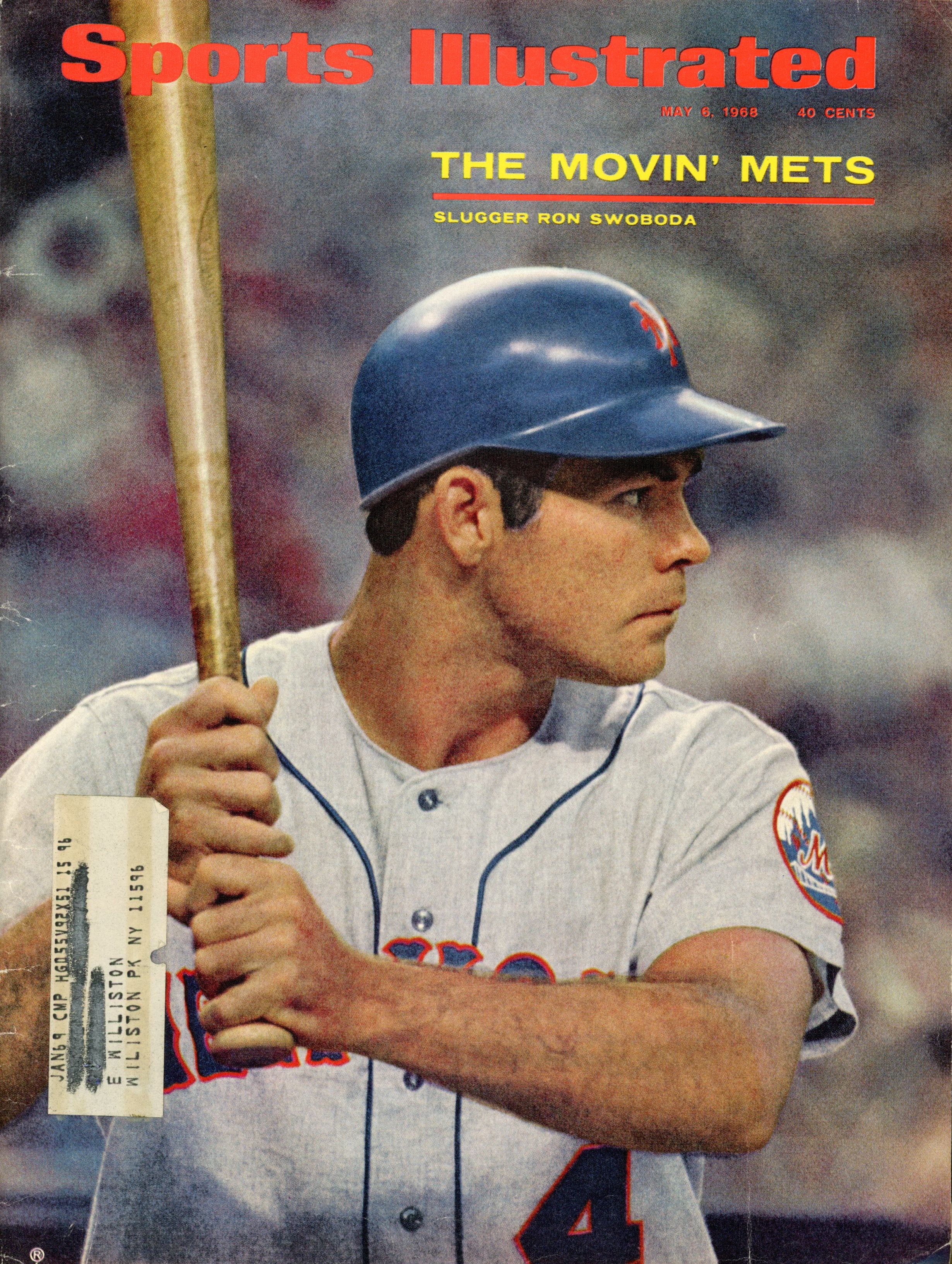 Ron Swoboda NY Mets “The Movin’ Mets” 5/6/68 EX ML