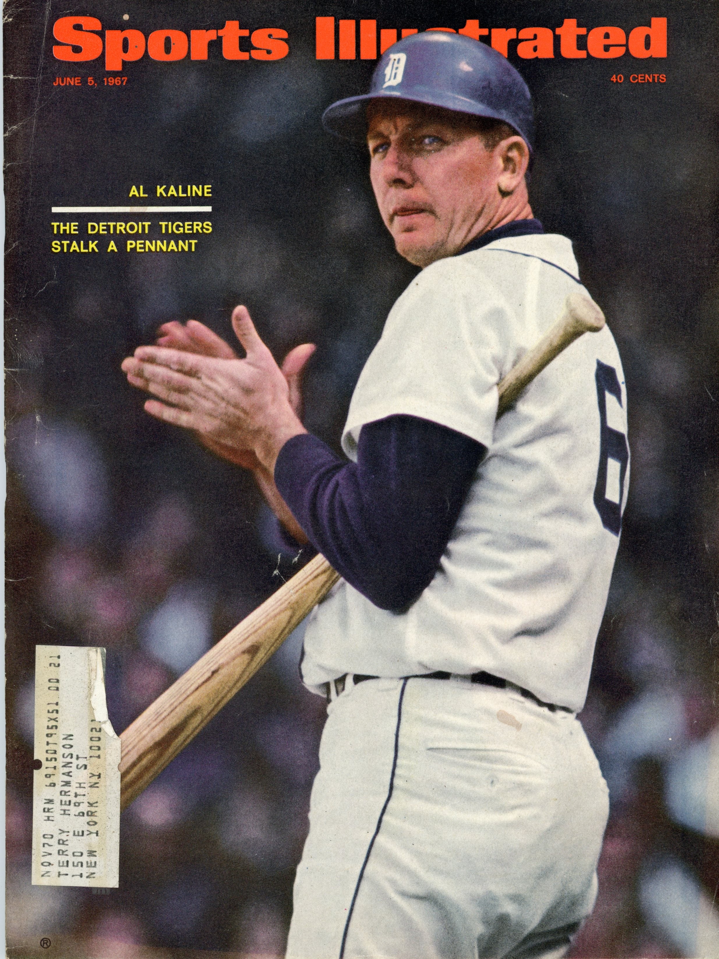 Al Kaline Detroit Tigers “The Detroit Tigers Stalk a Pennant” 6/5/67 EX ML