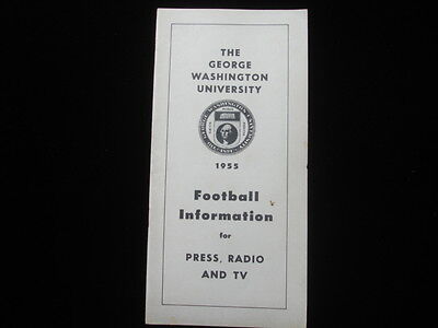 1955 George Washington University Football Media Guide EX+