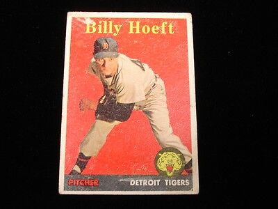 1958 Topps #13 Baseball Card - Billy Hoeft Yellow Letter Variation - G-VG