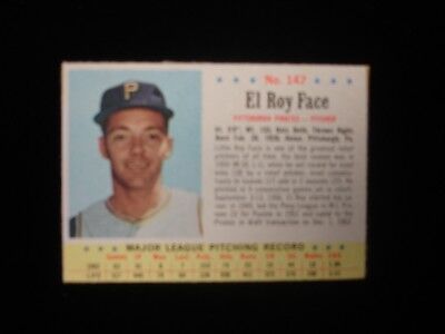 1963 Post El Roy Face Pittsburgh Pirates #147 Card EX-MT 