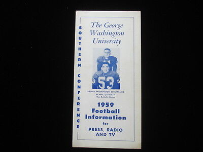 1959 George Washington University Football Media Guide EX+