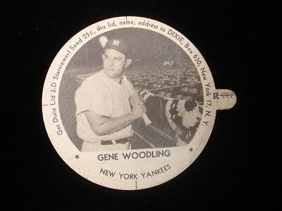 1954 Dixie Lid Gene Woodling New York Yankees w/ Tab