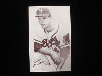 1947-66 Baseball Exhibit Card Eddie Mathews - Milwaukee Braves - EM/NM