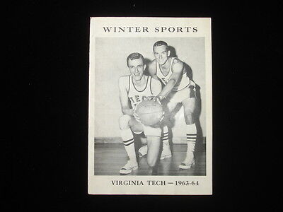 1963-64 Virginia Tech Basketball Media Guide EX