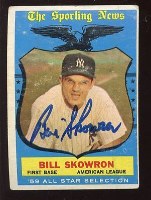 1959 Topps Baseball Card HIGH #554 Bill Skowron All Star Autographed VG+