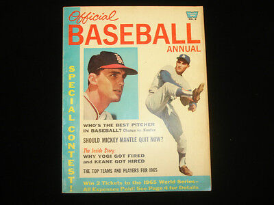 1965 Whitestone Official Baseball Annual Yearbook EX