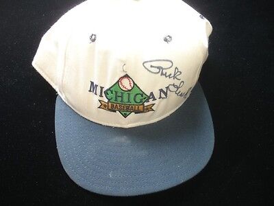 Rick Leach Autographed Michigan Baseball Souvenir Hat B&E Holo