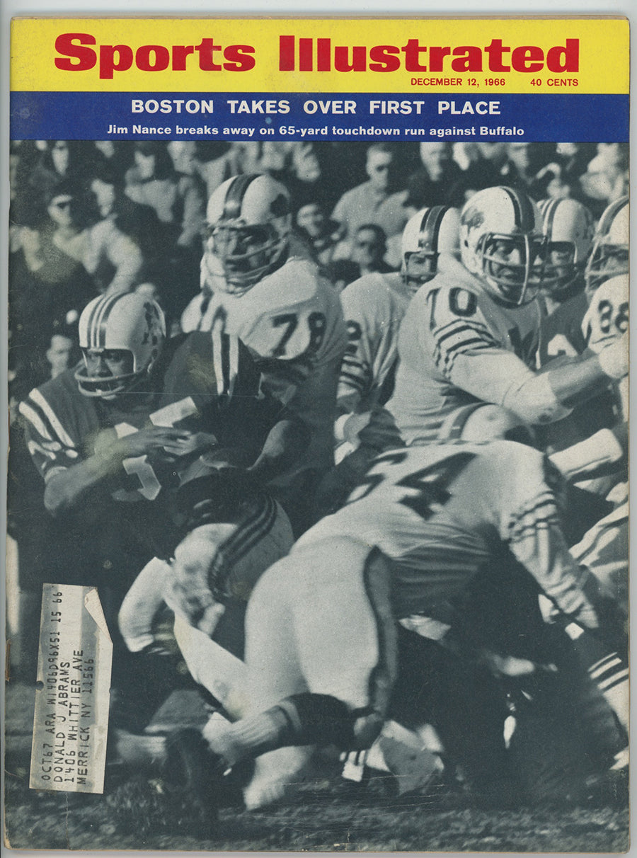 Boston Patriots “Boston Takes Over First Place” 12/12/66 EX ML