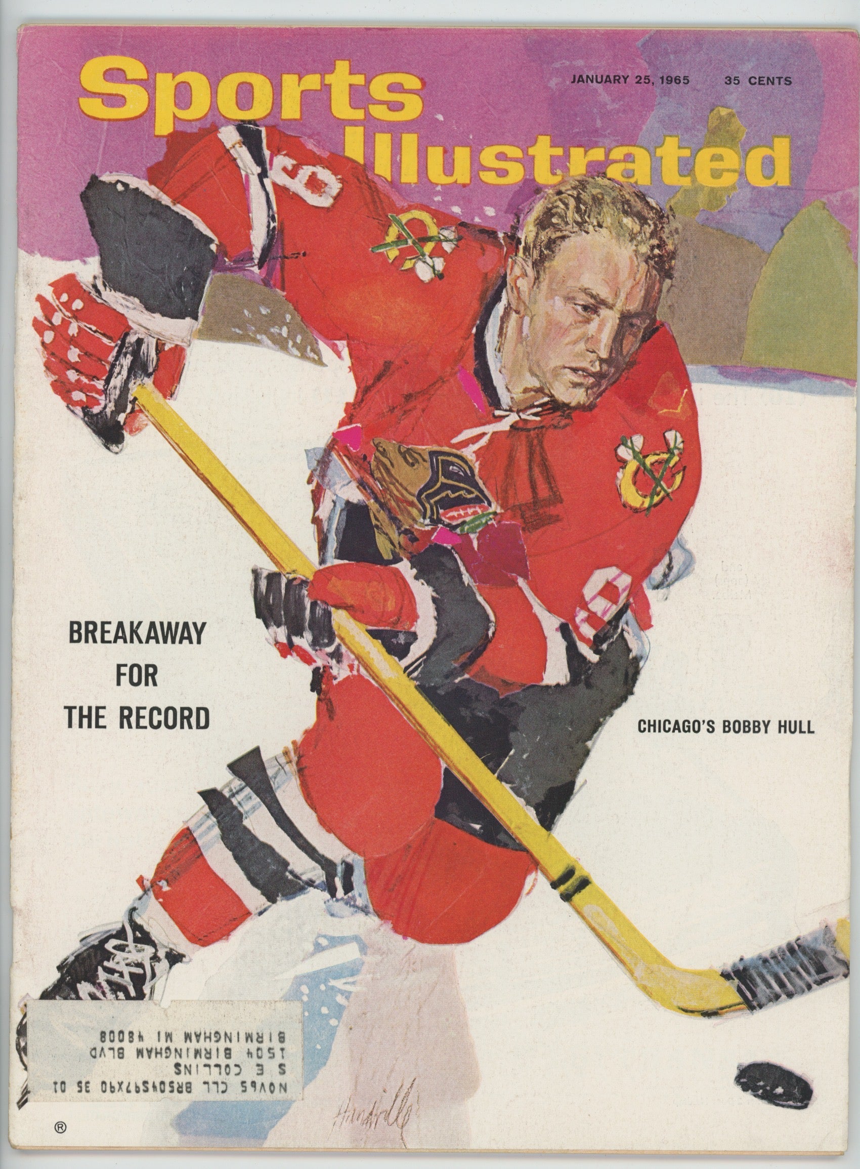 Bobby Hull “Breakaway for the Record” 1/25/65 EX-MT ML