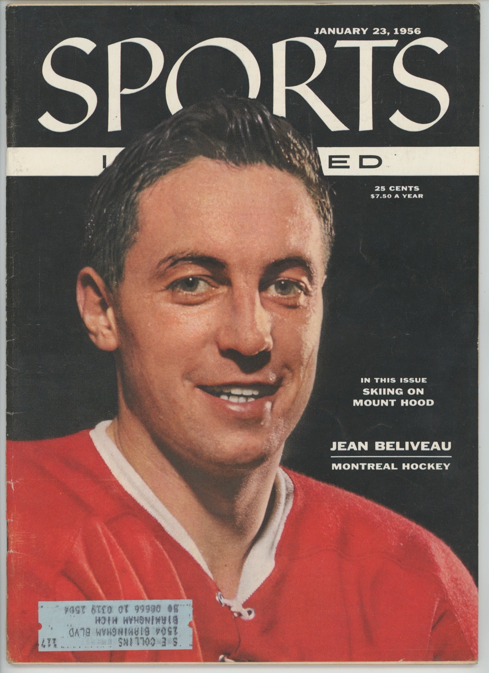 Jean Beliveau “Montreal Hockey” 1/23/56 EX ML